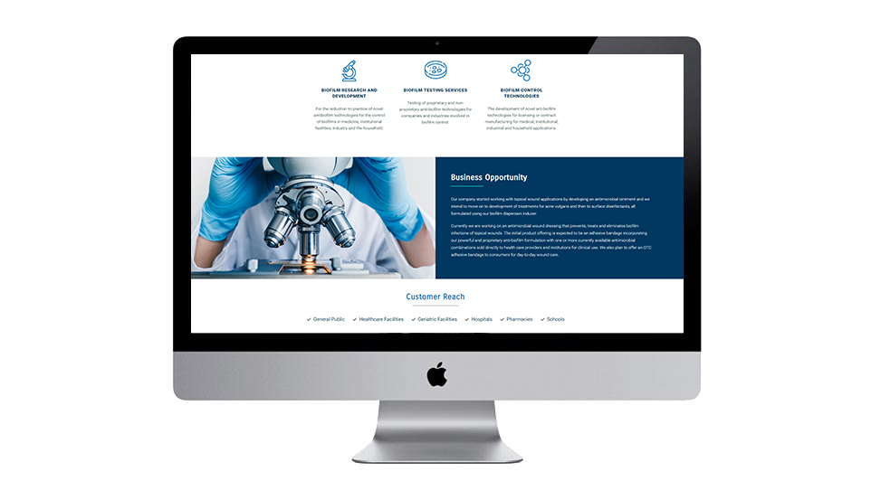 Website design for Binghamton University Medical Research - excelsiorbiofilms.com
